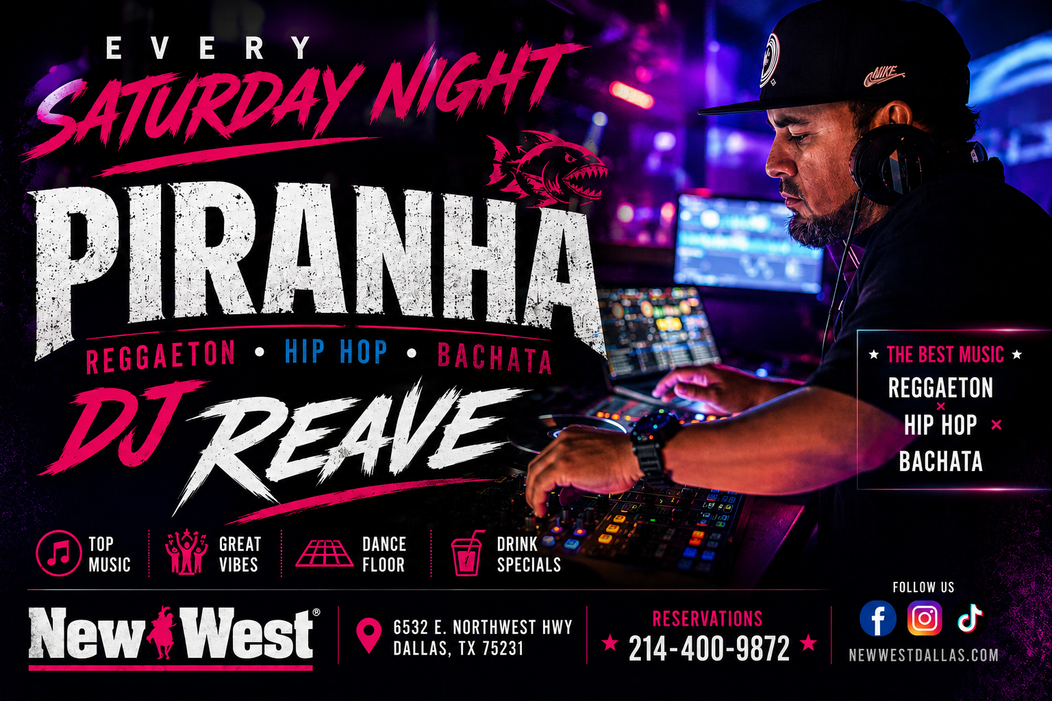 Every Saturday - Reggaeton + Hip Hop + Bachata